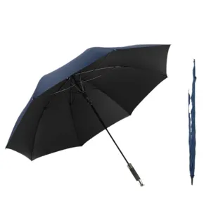 27-inch large long-handled straight golf umbrella, windproof double-person automatic fiber design.