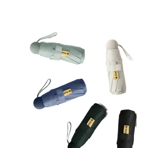 Compact 5-fold capsule umbrellas in various colors with UPF 50 plus sun protection