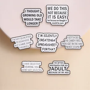 Broche de Esmalte con Citas en Inglés Divertido Insignia de Burbuja de Diálogo de Slogan de Aleación de Zinc Pin para Ropa Bolsa Decoración Joyería Unisex