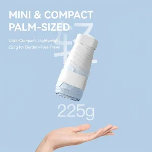 Ultraleichter 225g Mini-Klappschirm mit UV-Schutz und Sonnenschutz in Hellblau
