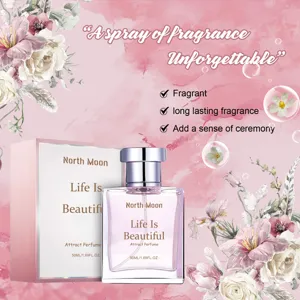 Détail du flacon de parfum floral North Moon Life Is Beautiful en format 50ml