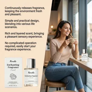 Λεπτομερής προβολή του αρώματος Roxelis Fresh και της συσκευασίας σε ένα άνετο περιβάλλον