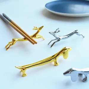 Creative metal animal chopstick rests in gold and silver finishes for elegant dining