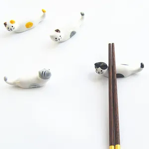 Keramik niedliche Katzen Stäbchenhalter Set, kreative japanische Geschirr Dekoration.