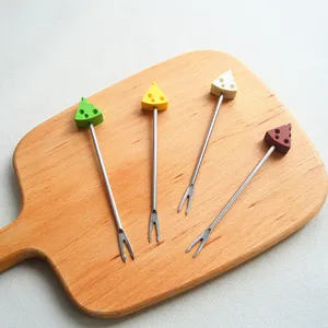 Creative cheese shaped fruit forks set stainless steel cake dessert forks tableware kitchen tool