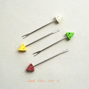 Creative cheese fruit forks stainless steel cute dessert cake forks set of 4 tabletop tools
