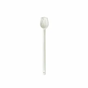 Cuillère à remuer minimaliste en céramique blanche en forme de tulipe pour café