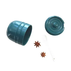 Gewürzgläser-Set aus dunkeltürkiser Keramik mit Löffel und Deckel für die Küche