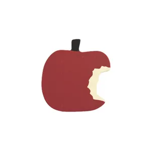Sous-verre créatif en bois en forme de pomme, tapis de table rouge et isolant de tasse.
