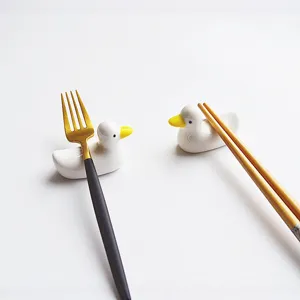 Repose-baguettes en céramique canard mignon pour décoration de table