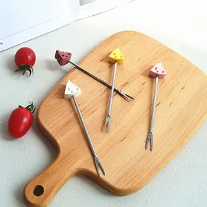 Creative cheese fruit forks stainless steel cute dessert cake forks set for home table use