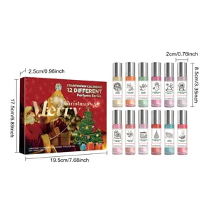 Dimensioni dettagliate del set regalo profumo calendario dell'Avvento con 12 fragranze.
