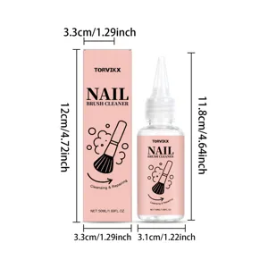 Dimensions détaillées du flacon et de la boîte du nettoyant pinceaux TORVIKX 50ml