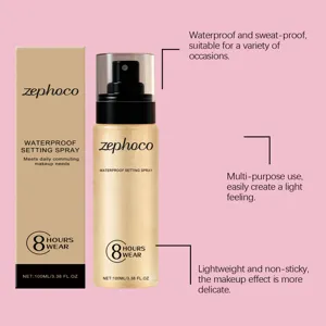 Zephoco Διαφανές Σπρέι Σταθεροποίησης 100ml αδιάβροχο μακράς διαρκείας μακιγιάζ
