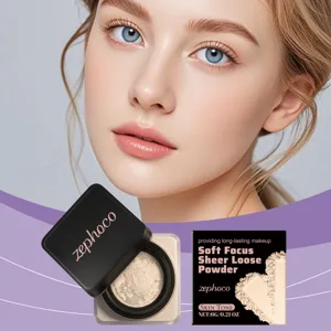 Λεπτομέρεια της πούδρας Zephoco Soft Focus για μακιγιάζ μακράς διαρκείας στον τόνο του