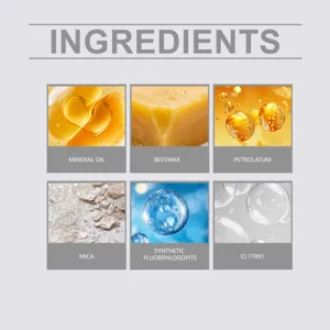 Detailed ingredient list for silver glitter stick showing beeswax and mineral oil
