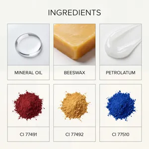 Detailed ingredient composition view for freckle face tattoo stickers including beeswax