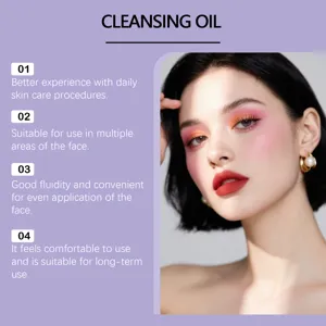Detailed infographic showcasing the skin care benefits of a gentle facial cleansing oil.