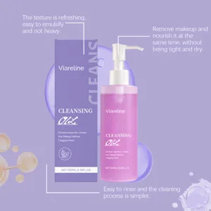 VIARELINE gentle cleansing oil for makeup removal, 100ml pump bottle and box.