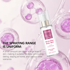 Detailansicht von Zyvarn Hydrating Body Mist 100ml mit frischem Blumenduft-Text