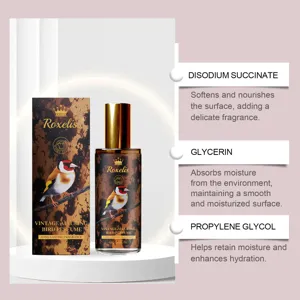 Vue macro détaillée des ingrédients du parfum boisé dont la glycérine et le propylène glycol