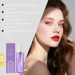 JAYSUING milde reinigingsolie voor gezichtsmake-up, 100 ml fles met modelweergave.