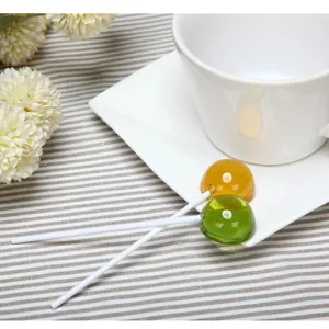 Cuchara mezcladora de barra de bebidas en forma de piruleta color caramelo creativa