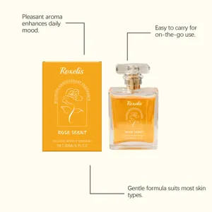 Roxelis 30ml rose scent perfume long lasting portable fragrance for daily mood and dating use.