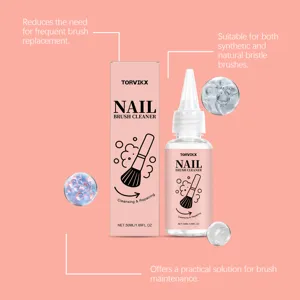 Nettoyant doux pour pinceaux à ongles flacon et boîte de vente pour soin des outils