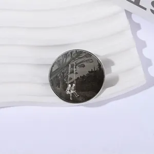 Spilla gotica horror scheletro Halloween distintivo in metallo accessorio per abiti