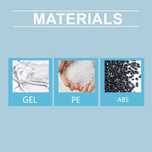 Gedetailleerd overzicht van gebruikte materialen: koelgel, PE en duurzame ABS-kunststof