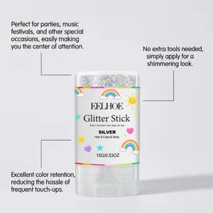 Professional silver glitter stick for hair and face with long lasting shimmering finish