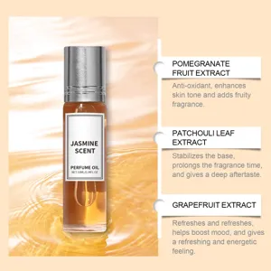Aceite de perfume roll-on portátil con aroma a jazmín, tamaño de viaje de 10ml para el cuerpo.
