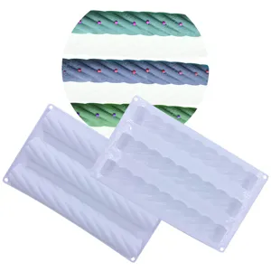 3-cavity twist rope shape silicone mousse mold for cake baking and handmade desserts