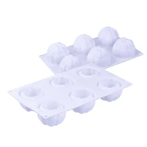 Moule en silicone citrouille durable à 6 cavités pour gâteaux et bougies d'Halloween