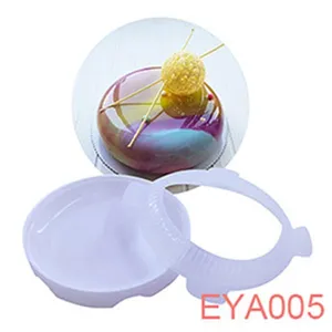 Silicone cake mold detail, white tray and ring component for DIY 3D mousse and baking craft.