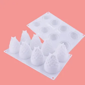 8 Cavity Pineapple Silicone Cake Mold 3D Fruit Mousse Cake Mold DIY Baking Tools Handmade Candle Soap Mold Kitchen Decorating Tray