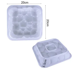 Gedetailleerde afmetingen 20x20x5,5cm voor 3D bubble cloud siliconen moussevorm