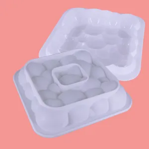 3D Bellenwolk Siliconen Mousse Bakvorm Vierkante Franse Dessert Bakvorm Voor DIY Chocolade Fondant Gebak Taart Decoratie