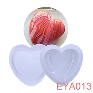 Silicone Heart Cake Mold 3D French Mousse DIY Baking Tool White Flexible Kitchenware.
