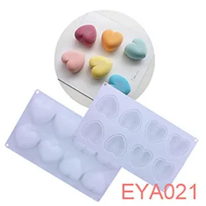 Silicone heart-shaped mousse cake mold, 3D DIY baking tool for sweet desserts.