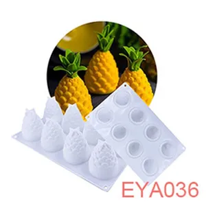 Silicone pineapple mold detail, multi-cavity baking tool for 3D cakes and desserts.