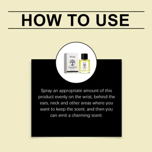 Detailed usage instructions for applying Pear Blossom Rain long-lasting perfume oil spray