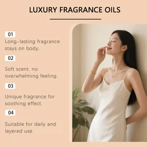 Huile parfumée ambrée douce longue tenue pour peau avec un arôme apaisant quotidien.