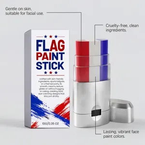 Trikolore Frankreich-Gesichtsschminke mit 10-g-Verpackung und Metallgehäuse