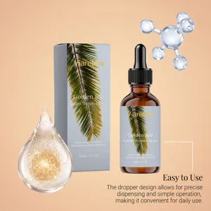 Huile scintillant corps flacon pipette vue détaillée, soins hydratants éclat doré 30ml