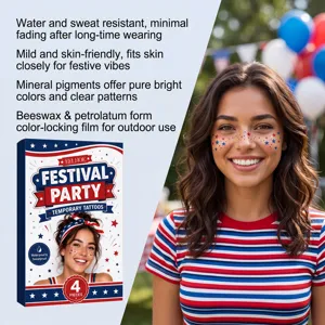 Wasserdichte temporäre Party-Tattoos für die festliche Gesichtsdekoration