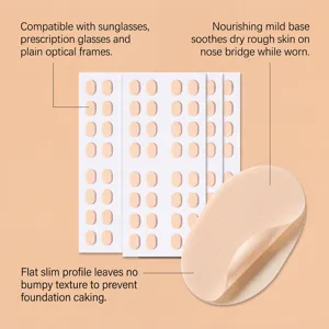 Detailansicht weicher atmungsaktiver Brillen-Nasenpads für rutschfestes Make-up.