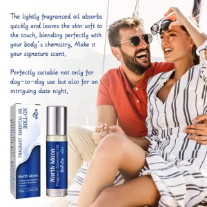 Αρωματικό έλαιο roll-on με ένα ευτυχισμένο ζευγάρι σε ρομαντικό υπαίθριο χώρο