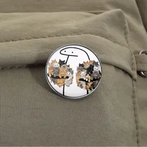 Lustige Flork-Metallplakette mit Katzen, dekorative Anstecknadel für Kleidung und Taschen.